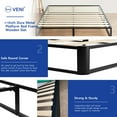 thumbnail image 3 of VENI  6" Modern Durable Metal Platform Bed with Wood Slat Support Mattress Foundation Child and Adult, King, 3 of 10