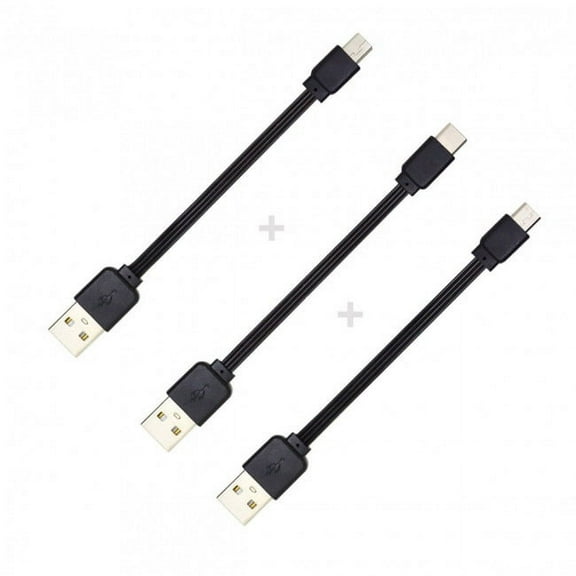 FVH 3pcs/lot 13cm USB 2.0 Type-A to Mini Micro USB Type-C Male Data Flat Slim FPC Cable for FPV Disk Phone