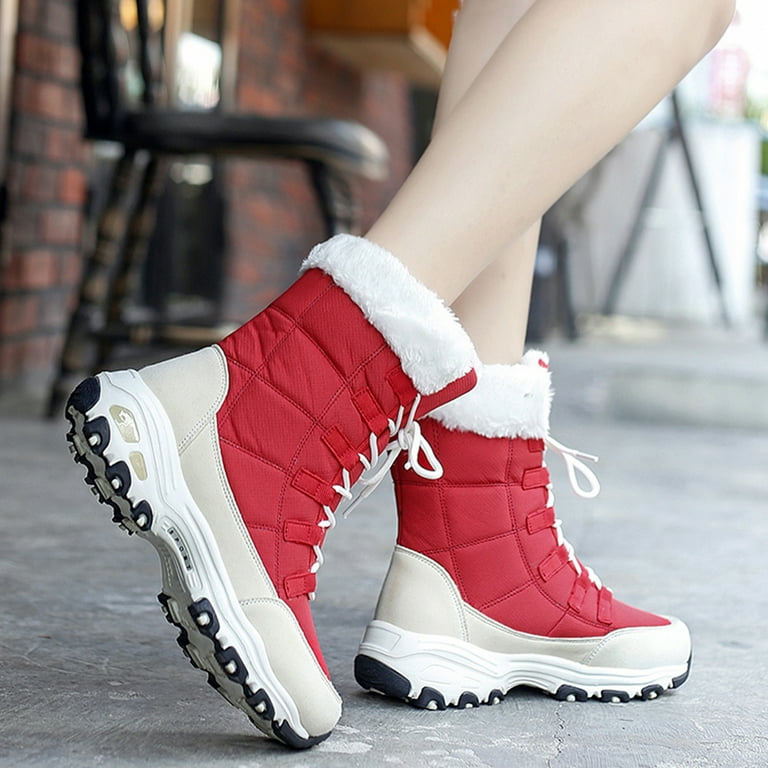Fur lined walking boots womens sale