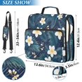 thumbnail image 3 of Haosy 3 Ring Zipper Binder with Shoulder Strap Waterproof Trapper Keeper 2 Inch D-Ring 500 Sheets Capacity, Dark Blue Frangipani Palm, 3 of 8