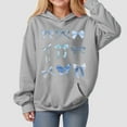 thumbnail image 2 of Mepaouo Girl's Bow Hoodie Long Sleeve Hooded Sweatshirts Cute Oversized Pullover Tops with Pocket Grey 8-10 Years, 2 of 4