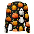 thumbnail image 3 of WTOBBY Halloween Themed Women's Workwear Jacket Tops with Long Sleeve Standing Collar Single Breasted Design - Casual Fashion Jacket for Nurses and Daily Professional Wear,Orange M, 3 of 5
