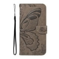 thumbnail image 3 of SaniMore Wallet Case for Samsung Galaxy S22 Plus, PU Leather Embossed Butterfly Flip Folio Cover Card Holder [Kickstand][Wrist Strap] All Arpund Protective Shockproof Shell, Grey, 3 of 18