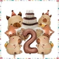 thumbnail image 4 of Caramel Color Number 9 Cartoon Animation Kapibala Theme Birthday Party Aluminum Film Balloon Decoration Party, 4 of 11