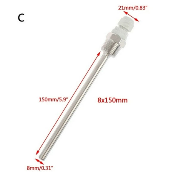 Stainless Steel Thermowell 1/2"Npt Threads For Temperature Sensors 150Mm YIWEI