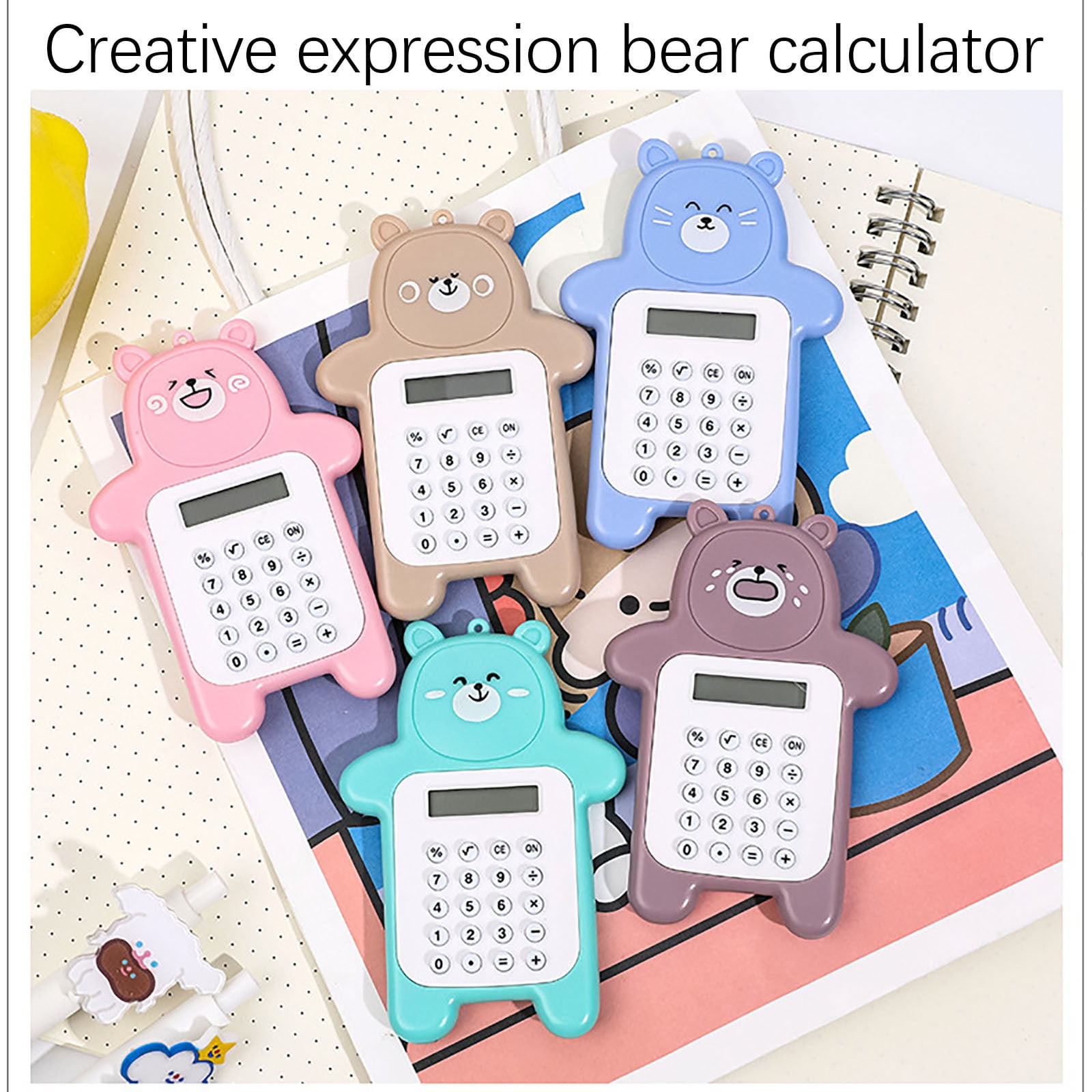 Varkaus Cute Cartoon Design 15 Cm Scale with Digital Calculator for Kids,  For Study Toy