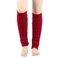 thumbnail image 3 of Men's and Women's Winter Cable Knit Leg Warmer,Plush Lined Over Knee Socks with Ribbed Design,Thickened Wool Blend Boot Socks for Cold Weather,Stretchy Thermal Leg Cover,Unisex Knitted Leg Protection, 3 of 5
