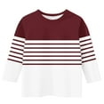 thumbnail image 4 of HAOTAGS Toddler Girls Blouses, Long Sleeved Striped Lightweight Causal Tops Wine 11 Years, 4 of 5