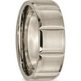 thumbnail image 4 of Titanium Satin And Polished 8mm Grooved Band (Size 9) Made In China tb324-9, 4 of 6