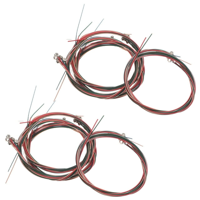 SOPOTUTU 8Sets Steel Acoustic Guitar Strings Replacement Kit Vibrant Colored Strings for Performance