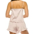 thumbnail image 3 of Womens Ladies Satin PJ Pajama Cami & Shorts Set 32303, Sepia Rose (1 set), Size S, 3 of 3