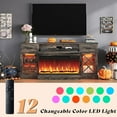 thumbnail image 6 of PLAUIN Farmhouse LED Fireplace TV Stand, 70" Large Entertainment Center, Dark Oak Wood, 6 of 6