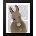 thumbnail image 2 of Fab Funky 12x14 Black Modern Framed Museum Art Print Titled - Funny Farm Donkey 2 Book Print, 2 of 5