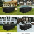 thumbnail image 2 of Housse de Table Rectangulaire de Patio, Protection Toutes Saisons Corde de Serrage Réglable et Sangles à Boucle, Housse de Meuble Durable pour Table Basse Extérieure Sécurité Coupe-Vent, Noir 150x90x75cm, 2 of 5