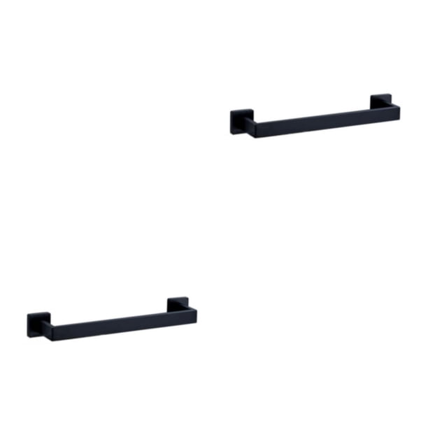 Advancent Juego de accesorios para baño, barra de toalla de acero inoxidable sin perforación, soporte de papel, gancho para , Kit de Barra negra 2Conjunto