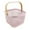 Pink, variant on Metal Mesh Steel Basket, Storage Organizer Basket Multi-functional Hanging Kitchen Baskets Fruit Basket Bin with Bamboo Handle for Kitchen Bathroom Picnic Shopping Decor Cabinet Home