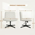 thumbnail image 2 of Yaheetech Fabric Swivel Desk Chair with No Arms and Extra Wide Seat, Beige, 2 of 6