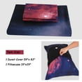 thumbnail image 4 of Unique Bargains Housse de Couette Imprimée Galaxie 3D Ensemble de Literie en Polyester Simple, Fuchsia, 4 of 9