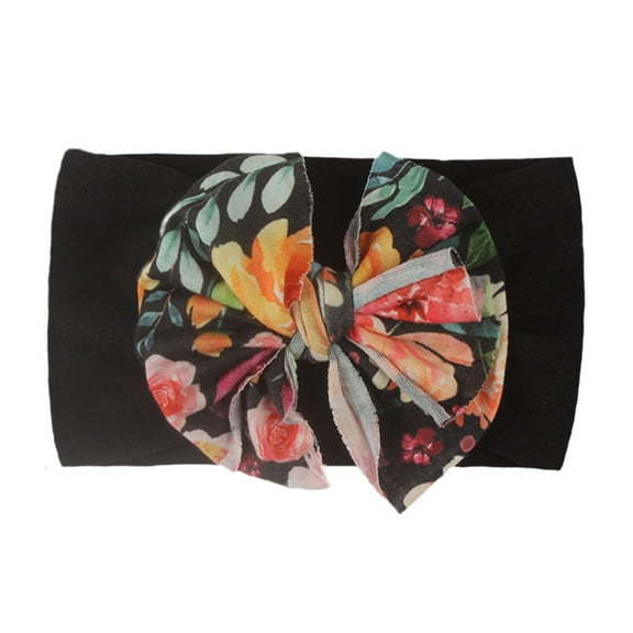 Hair Accessories for Kids Black 1PC Newborn Infant Baby Girls Flower Bow Headband Stretch Hairband Headwear