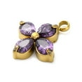thumbnail image 2 of 5pcs 304 Stainless Steel Micro Pave Cubic Zirconia Pendants Clover Medium Purple 13x10.5x3.5mm Hole: 1.5mm, 2 of 3