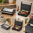 thumbnail image 5 of Electric Panini Press and Sandwich Maker with 180 Degree Flat Open, Non Stick Plates, Removable Drip Tray for Steak, Burgers and Breakfast, 5 of 8