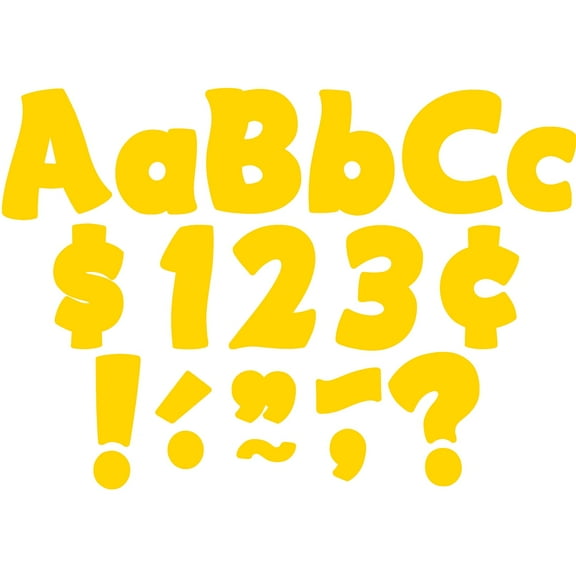 Teacher Created Resources 4" Funtastic Font Letters Combo Pack Yellow Gold 208 Pieces/Pack 3 Packs