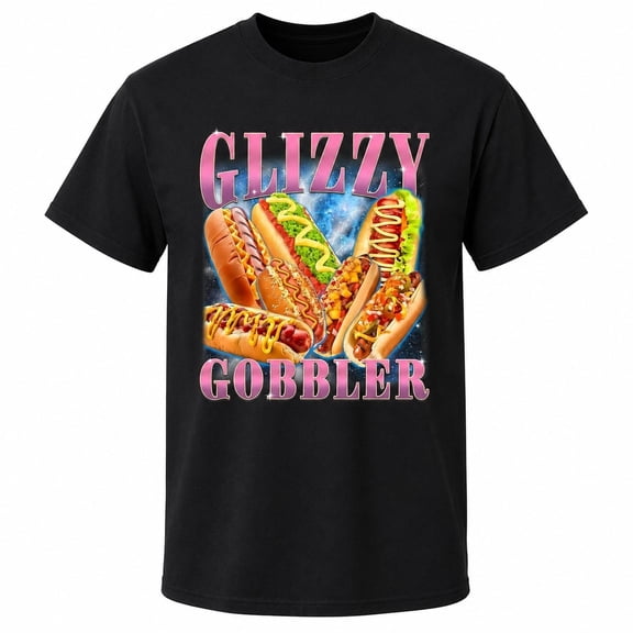 Glizzy Gobbler Hot Dog Graphic T-Shirt, Funny Food Tee, Unisex Classic Fit