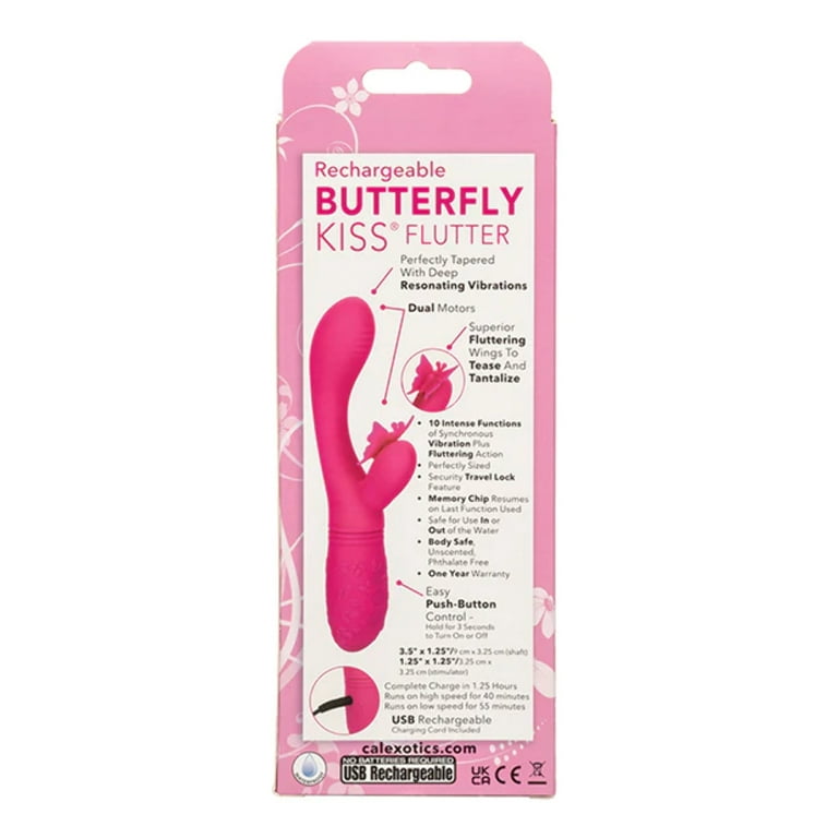 California Exotic Novelties Rechargeable Butterfly Kiss Vibrator - Pink