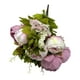 thumbnail image 1 of Injueey Flores artificiales de peonías elegantes para decoración de bajo mantenimiento, ramo de flores artificiales, flores falsas Flores artificiales Blanco + Morado, 1 of 6