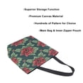 thumbnail image 3 of FORMRS Womens Canvas Tote Bag with Zipper Inner Pocket Shoulder Handbag, Red Christmas Poinsettias, 3 of 7