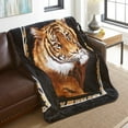 thumbnail image 2 of Hi Pile Luxury Oversized Throw - Tiger w/ Border, 2 of 3