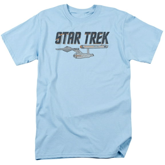 Star Trek Entreprise Logo Adult 18/1 T-Shirt Light Blue