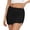 Black, variant on Qingpeng Women's Ruched Bodycon Mini Skirt Solid Versatile High Waist Swim Skirt for Beach Casual Outings Swimwear Cover Up