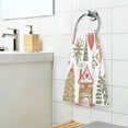 thumbnail image 3 of Yayeee 2 Pack Hand Towels for Bathroom 100% Cotton 16" x 28" Kitchen Towel, Brown Nordic Christmas House, 3 of 7