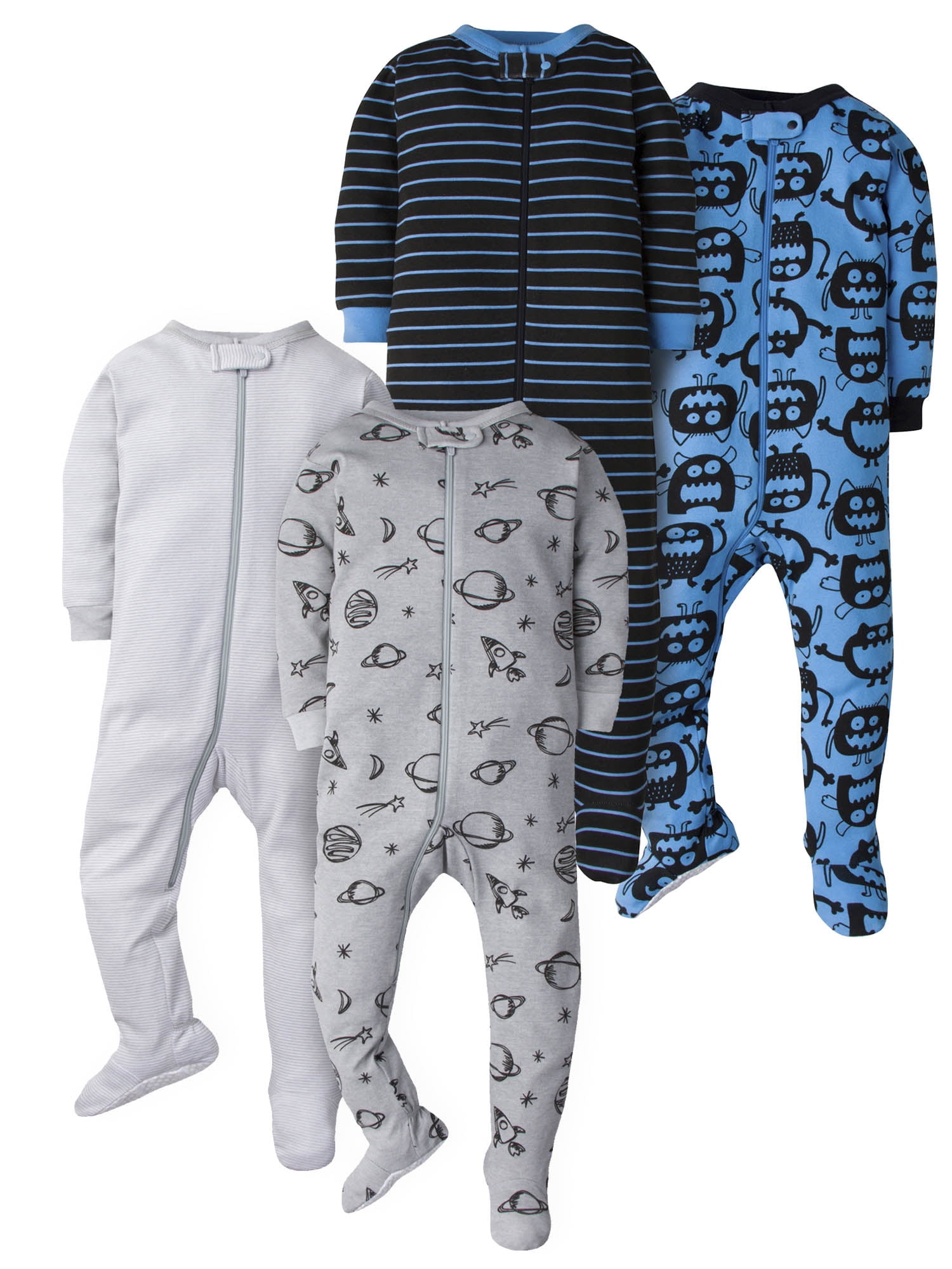 Carters Infant Baby Boy 1st Halloween Pumpkin Ghost Bat Sleeper Pajamas Hat Set