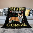 thumbnail image 4 of Just A Boy Who Love Corgis Blanket Cute Corgis Decor Dog Throw Blanket Gifts for Girls Boys Dog Lover Super Warm Soft Plush Fleece Flannel Blanket Couch Bedding Blanket for Kids Adult Women 40"x50", 4 of 6