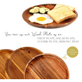 thumbnail image 4 of Wooden plates (set of 4-11inch) Dinner Plates, Acacia Round Wood Plates, Unbreakable Classic Plates, Easy Cleaning & Lightweight for Dishes Snack, Dessert, Housewarming, Christmas Gift, 4 of 8