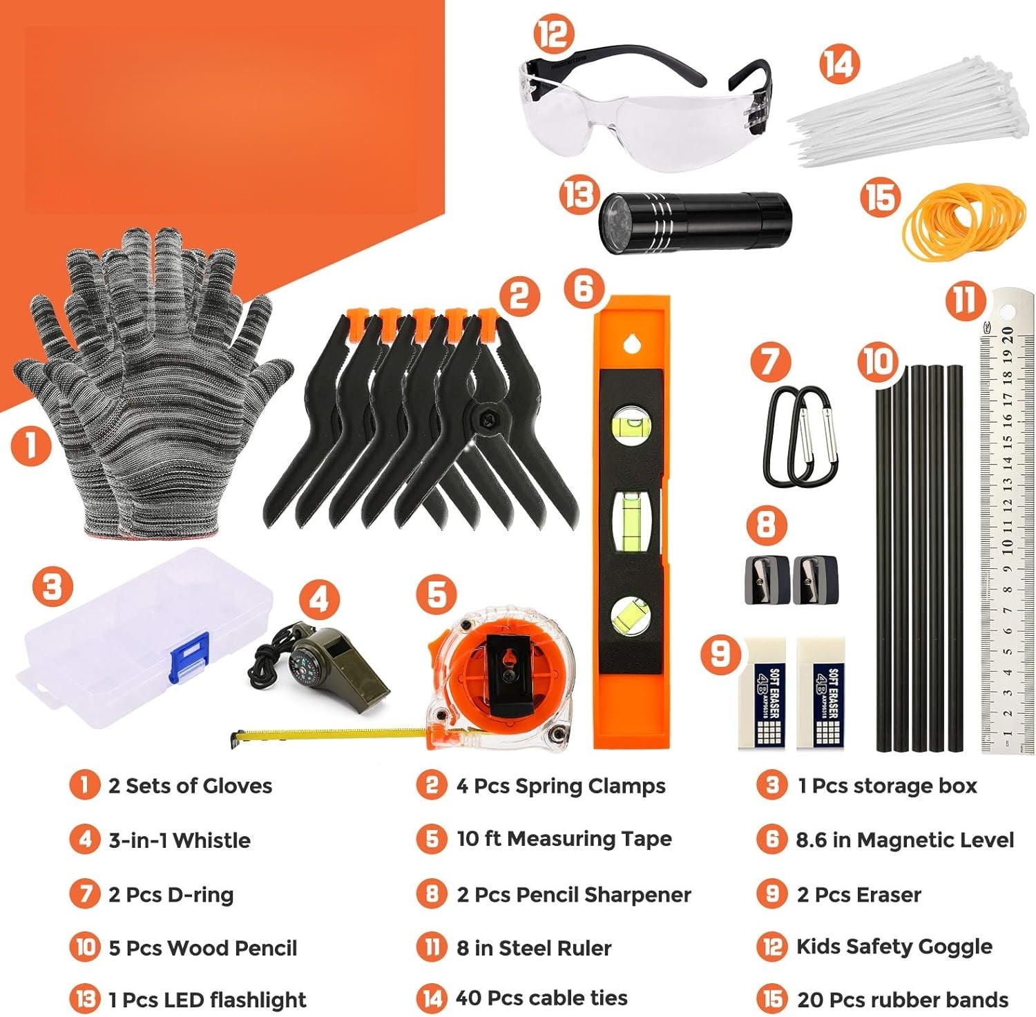 95 PCS Real Tool Set, Small Real Hand Tools Kit, Construction Learning Tools Hammer Screwdriver for Home DIY Building and Woodworking,Come with Tool Belt & Bag