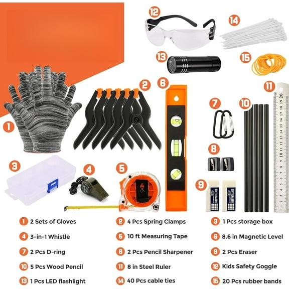 95 PCS Real Tool Set, Small Real Hand Tools Kit, Construction Learning Tools Hammer Screwdriver for Home DIY Building and Woodworking,Come with Tool Belt & Bag