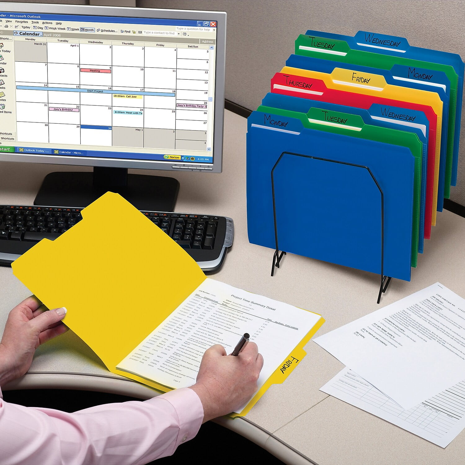 Smead 10501 Waterproof Poly File Folders, 1/3 Cut Top Tab, Letter, Red, 24/Box