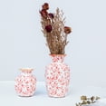 thumbnail image 2 of NOVATRAX Small Red-Beige Ceramic Vase, Decorative Flower Vases for Home Décor, 2 of 7