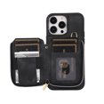 thumbnail image 5 of For iPhone 14 Pro Max/14/14 Pro Phone Case，Shockproof Luxury Crossbody Zipper Leather Card Slot Case Cover,Slim Stand Cover With Lanyard, 5 of 5
