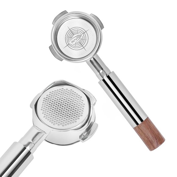 IKAPE 54mm Bottomless Naked Portafilter, Suitable for 54mm Breville Barista Series BES870/878/880 Machine & Solis Barista Machines (Included 18g Capacity Filter Basket)