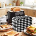 thumbnail image 3 of Toaster Cover 4 Slice, Black White Plaid Dustproof Bakeware Oven Protector with Top Hook, Modern Simple Buffalo Check Gingham Waterproof Small Kitchen Appliance Toasters Dust Cover, 12"x11"x8", 3 of 9