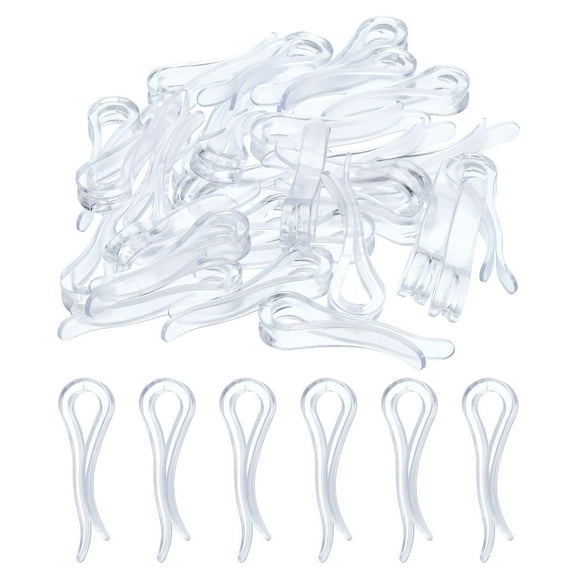 150Pack Durable Plastic Alligator Clips, 1.5" Clear U Shape Shirt Clip Clothespins