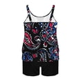 thumbnail image 6 of Amzcrzy Womens Tankini Bathing Suits 2026 Fashion Print Deep U Neck Two Piece Swimsuit with Built In Bra Adjustable Straps Top and Boyshorts with Pockets Modest Bathing Suit for Women @10 2XL, 6 of 6
