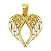 Charm America - Gold Angel Wings Charm - 10 Karat Solid Gold