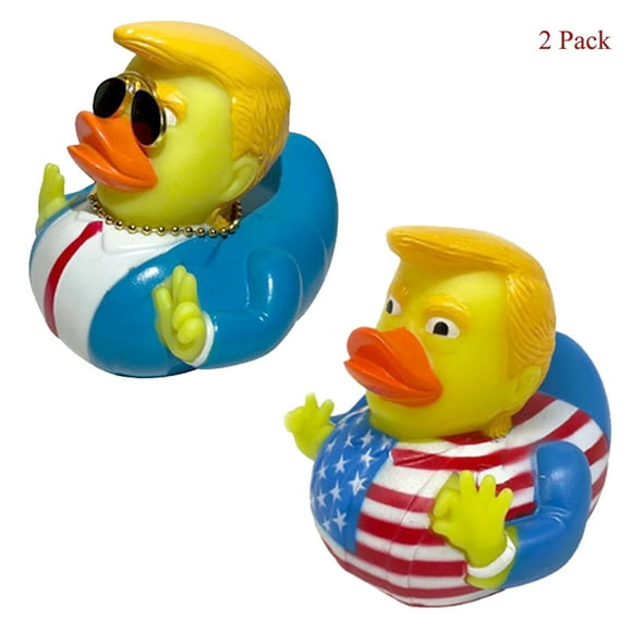 2 Pack Trump Rubber Duck Bath Toys Ducks, Funny Trump Duck Toy for Kids Gift Jeep Ducks Trump Gifts (Trump)