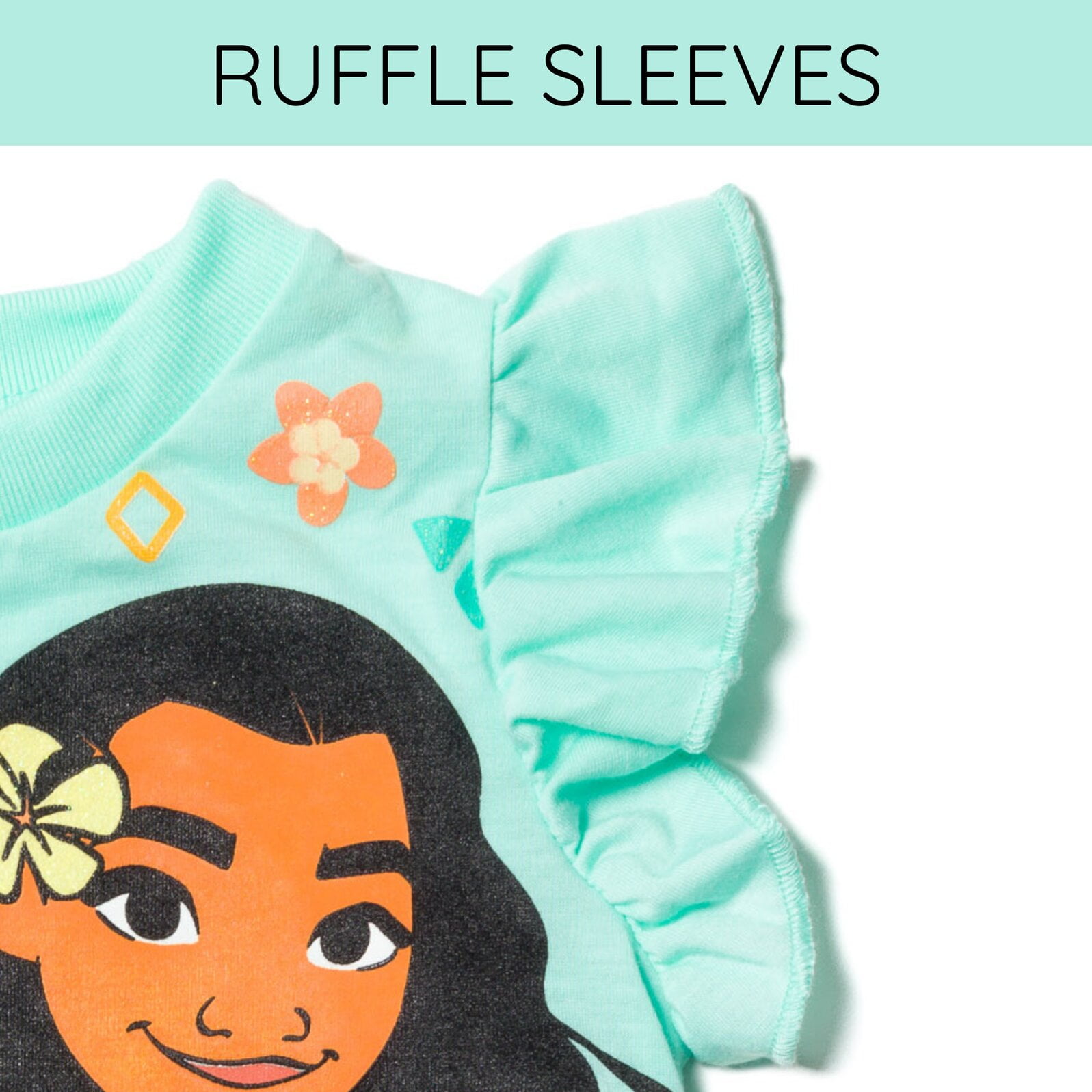 Disney Moana Little Girls T-Shirt and Bike Shorts Outfit Set Toddler to Little Kid
