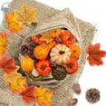 thumbnail image 3 of Halloween Thanksgiving Decoration, Mini Artificial Pumpkins with Pine Cones, Maple Leaves, Acorns for Home Mini Decor, 3 of 6